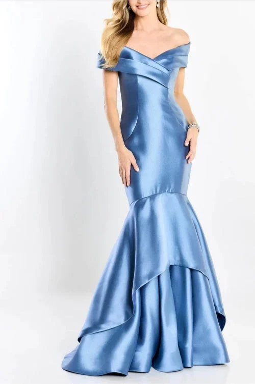 Mermaid Off Shoulder Satin Prom Dress Gown