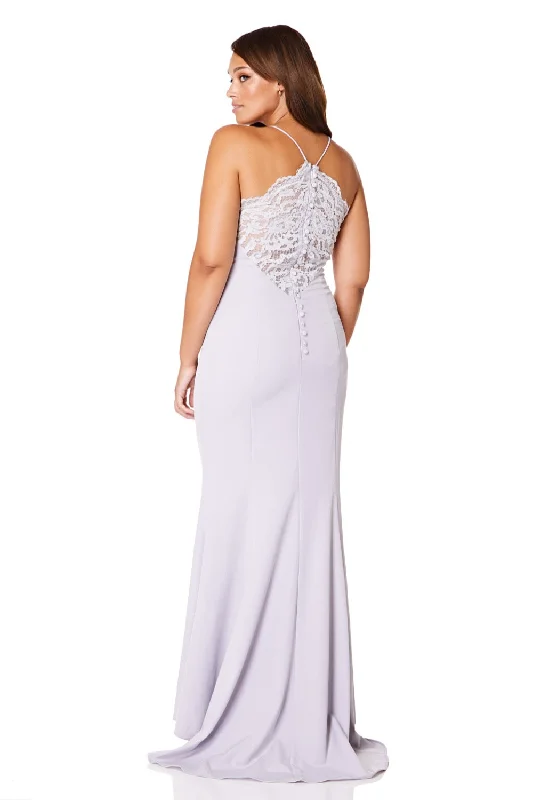 Addilyn Fishtail Maxi Dress with Lace Button Back Detail