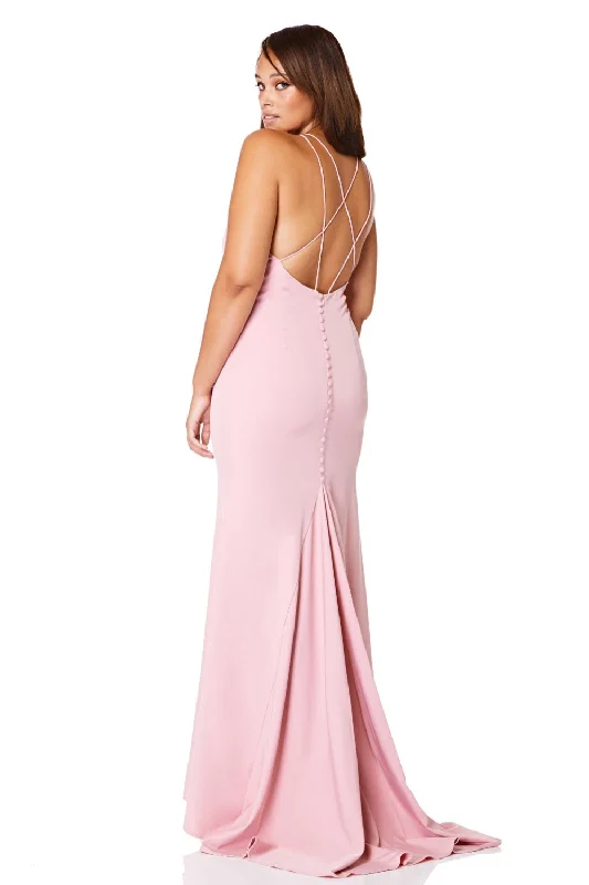 Aspen Fishtail Maxi Dress with Button Back Detail