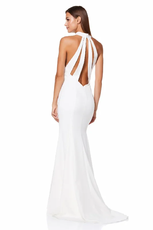 Cecily Halter Neck Maxi Dress with Back Strap Detail