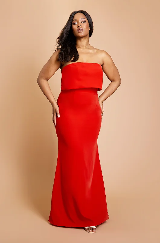 Blaze Strapless Maxi Dress With Overlay