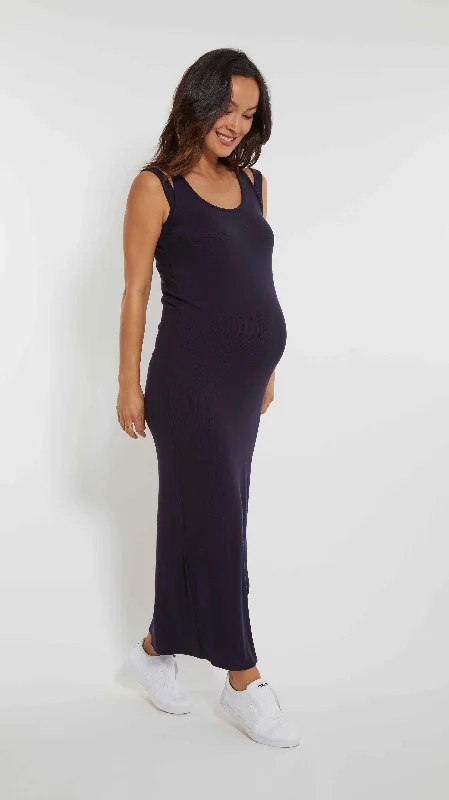 Double Strap Maternity Maxi Dress