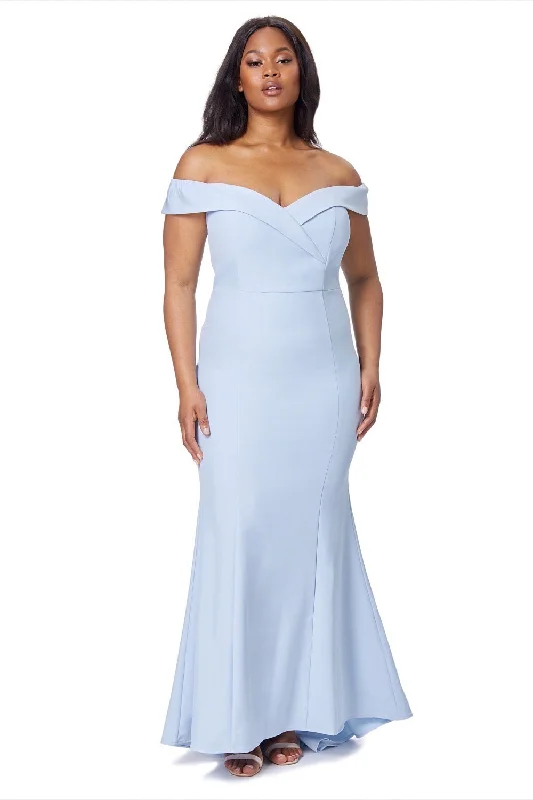 Draya Bardot Maxi Dress With Train