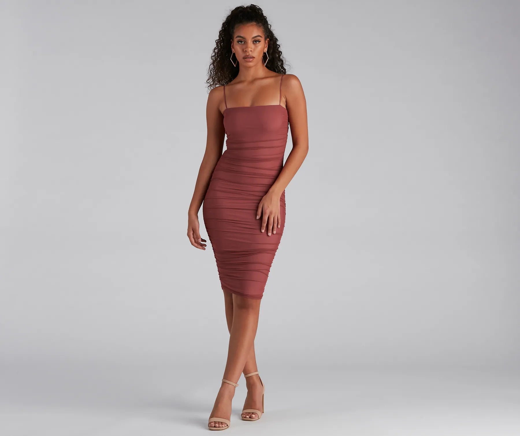 Fab And Flirty Mesh Midi Dress