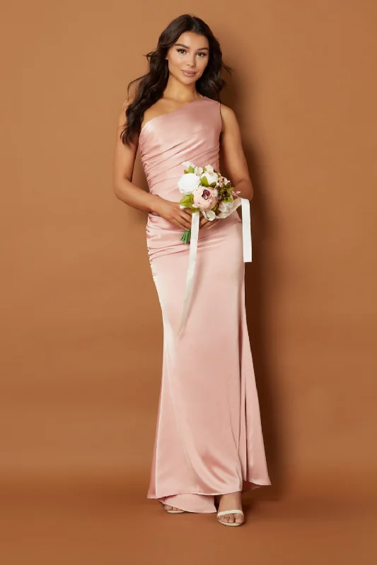 Levi One Shoulder Maxi Dress with Pleat Detail