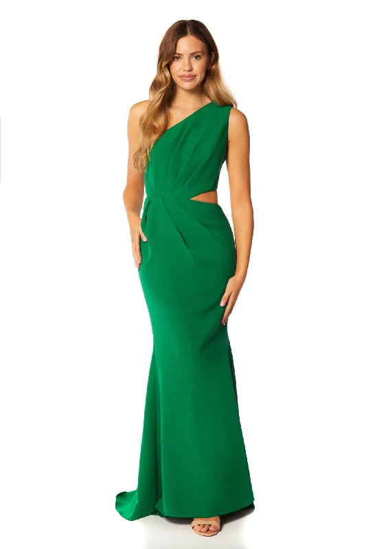 Livi One Shoulder Fishtail Maxi with Cut Out Detail