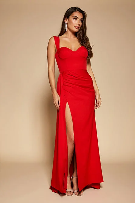 Melody Sweetheart Neckline Fishtail Maxi Dress with Side Split