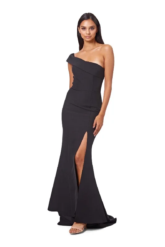 Sheridan One Shoulder Maxi Dress with Thigh High Slit