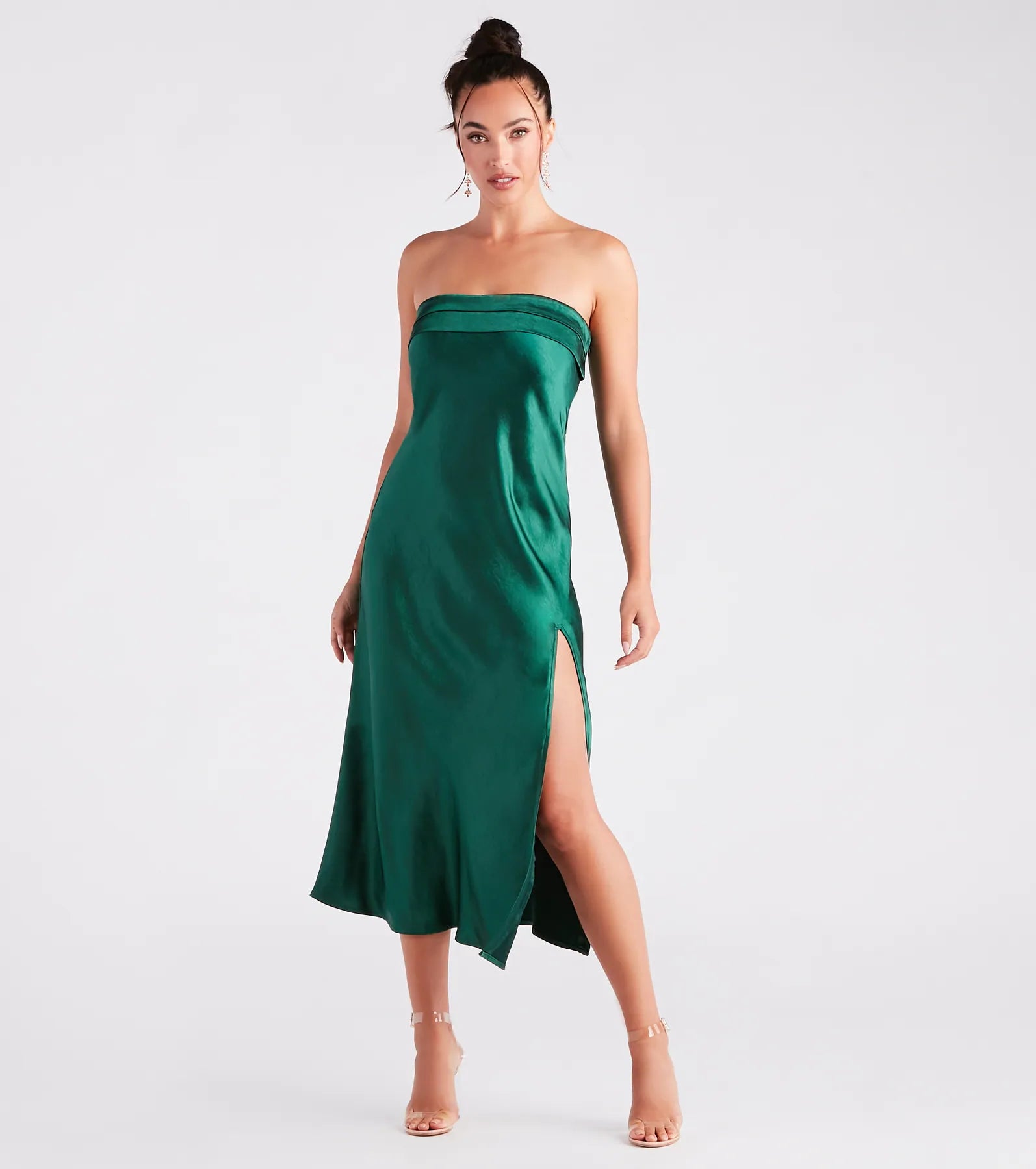 Silky And Chic Satin Midi Slip Dress